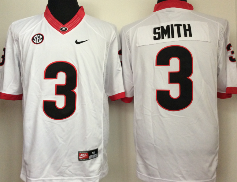 NCAA Men Georgia Bulldogs White #3 smith style 2